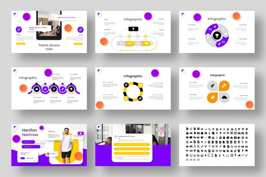 微立体图形高端商务商业通用国外PPT模板 - 顶尖PPT