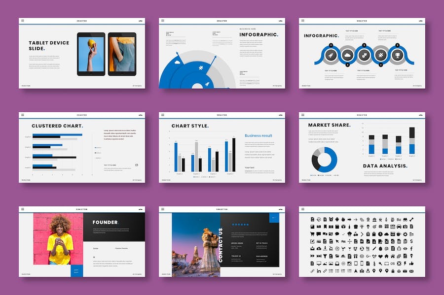 商务企业项目展示Keynote模板 - 顶尖PPT