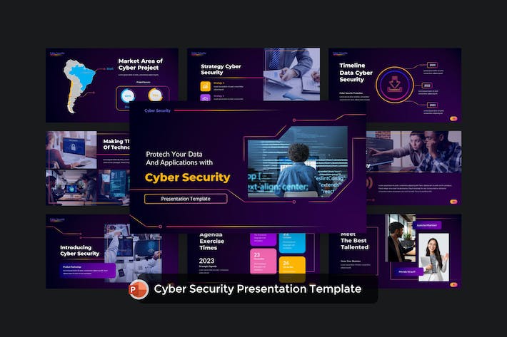 网络科技安全互联网公司介绍展示PPT模板 - 顶尖PPT