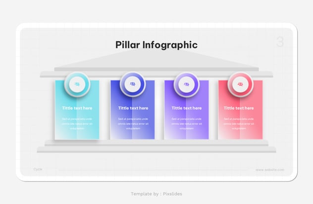 数据增长支柱信息图形PPT模板 - 顶尖PPT