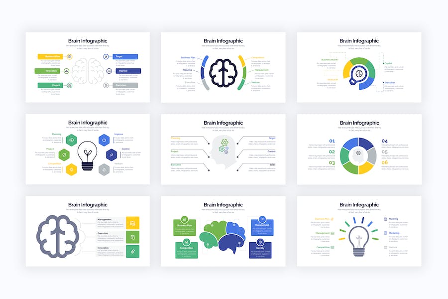 商业思维脑力激荡信息图形Keynote模板 - 顶尖PPT
