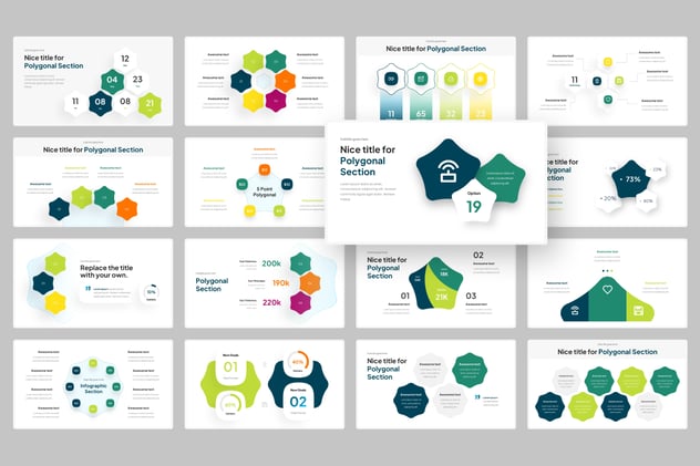多边形流程关系图形keynote模板 - 顶尖PPT