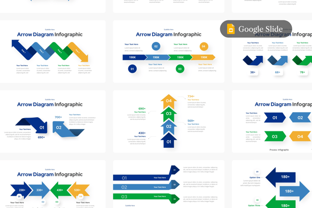 彩色流程步骤箭头图形PPT模板 - 顶尖PPT