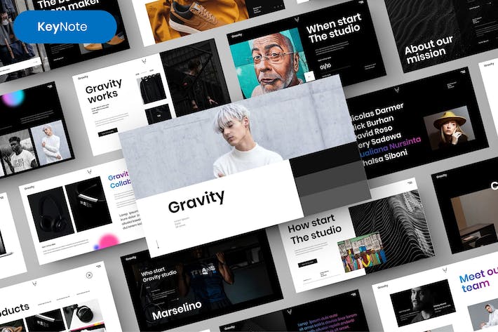 重力商务企业服务展示Keynote模板 - 顶尖PPT