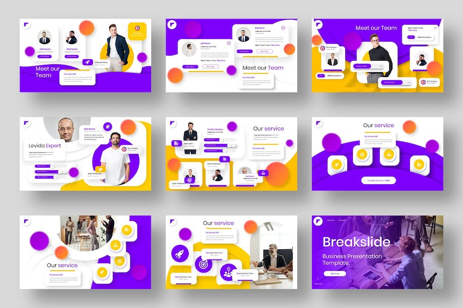 微立体图形高端商务商业通用国外PPT模板 - 顶尖PPT