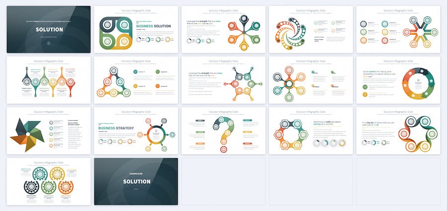 解决方案聚合数据图形keynote模板 - 顶尖PPT