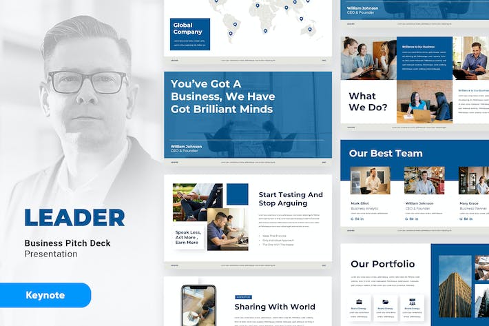 企业领导者业务推介Keynote演示模板 - 顶尖PPT