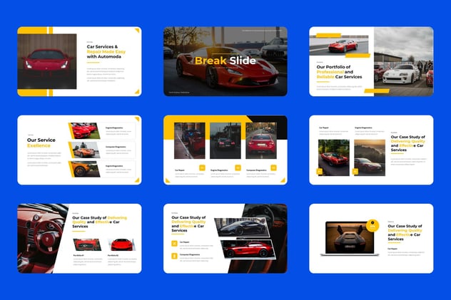 汽车服务PowerPoint模板 - 顶尖PPT