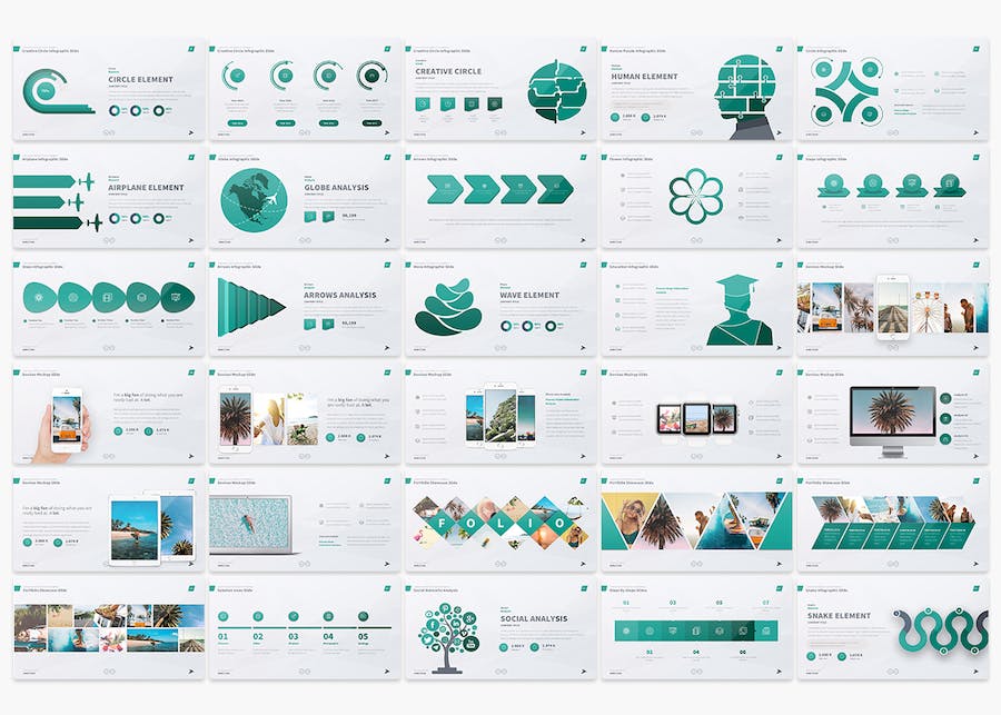 国外创意多功能信息图形PPT模板 - 顶尖PPT