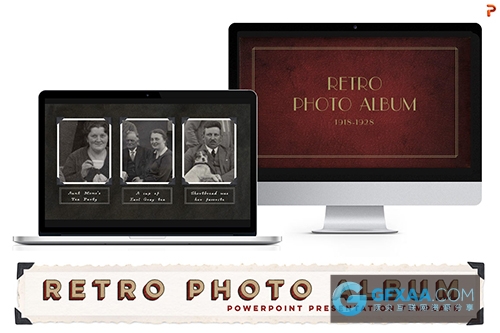 复古的相册照片展示PPT模板 - 顶尖PPT