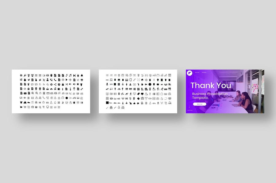 微立体图形高端商务商业通用国外PPT模板 - 顶尖PPT