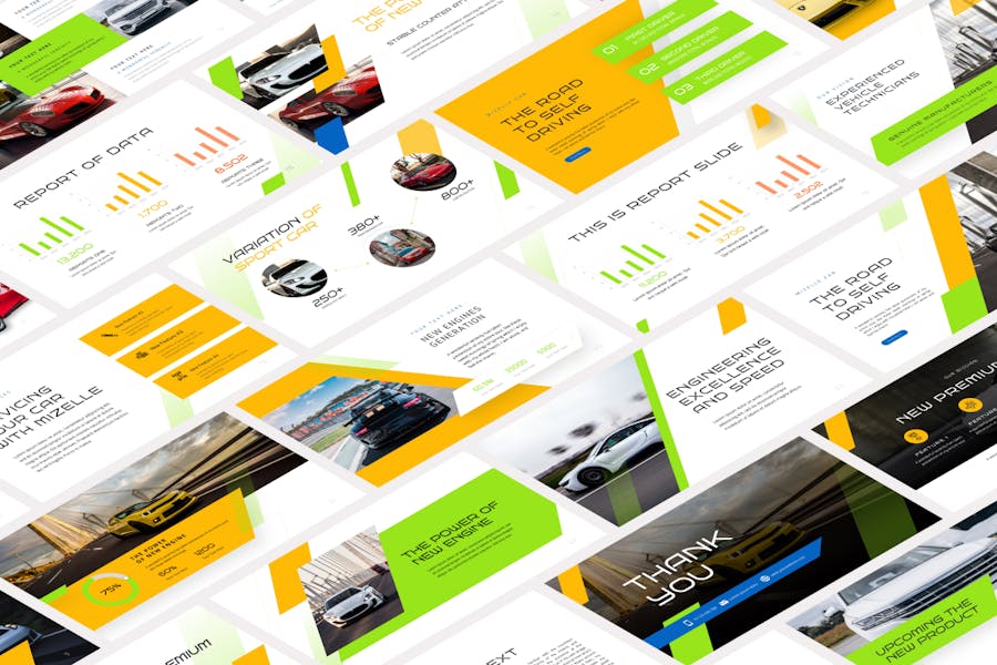 跑车汽车展示PPT模板 - 顶尖PPT