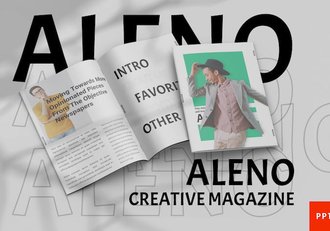 时尚杂志模特展示PPT模板 - 顶尖PPT