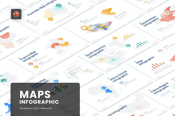 地图信息图表展示地域规划PPT模板 - 顶尖PPT