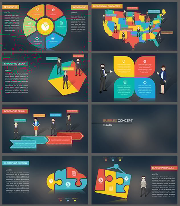 商业人物插画图形keynote模板 - 顶尖PPT