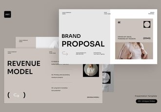 极简主义品牌提案PPT模板 - 顶尖PPT