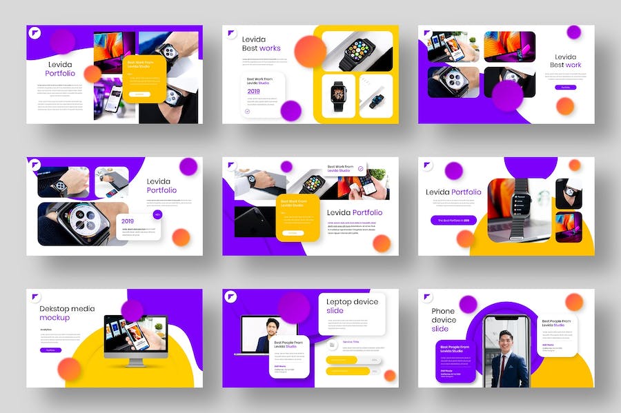 微立体图形高端商务商业通用国外PPT模板 - 顶尖PPT