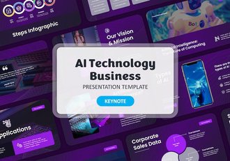 人工智能技术商务应用融资演讲Keynote模板 - 顶尖PPT