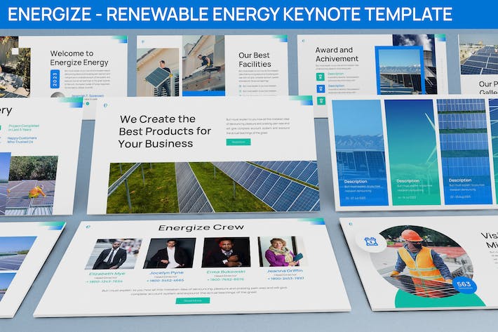 可再生能源光伏太阳能科技keynote模板 - 顶尖PPT