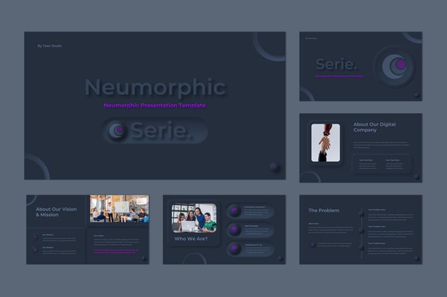 黑色系新拟态设计风格keynote模板 - 顶尖PPT