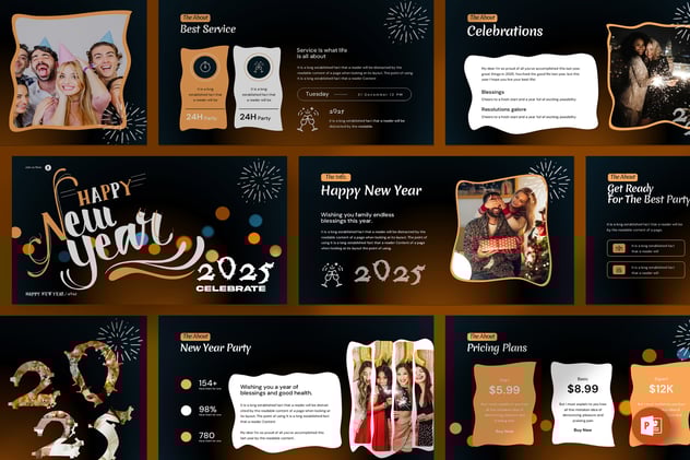 新年快乐新年晚会PPT模板 - 顶尖PPT