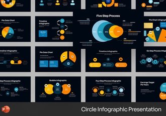 圆形结构信息可视化展示PPT模板 - 顶尖PPT