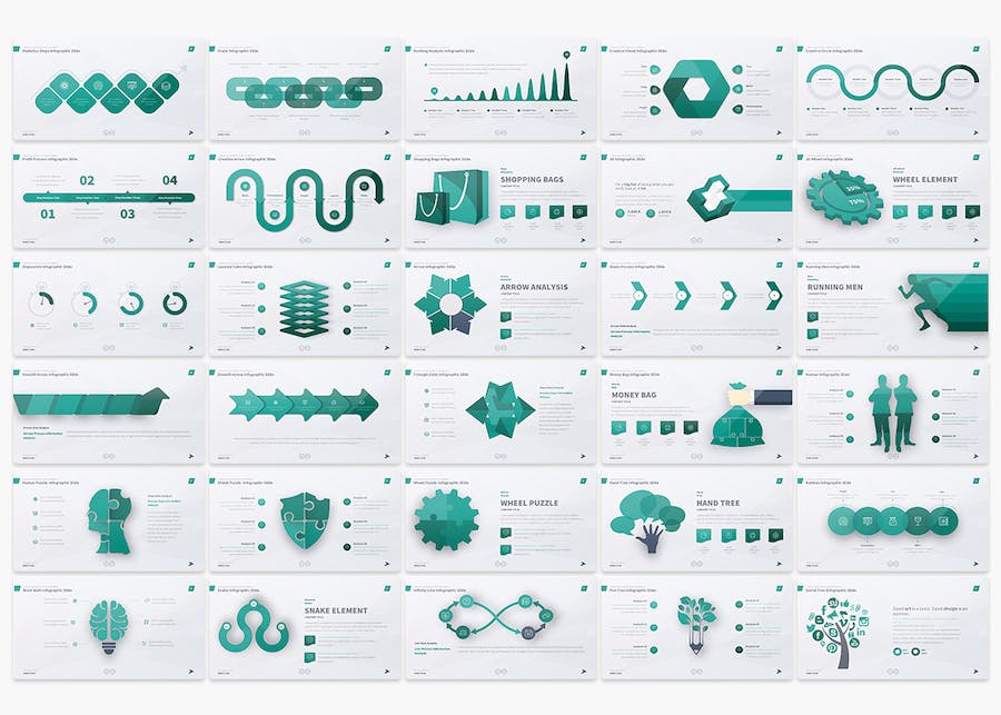 国外创意多功能信息图形PPT模板 - 顶尖PPT