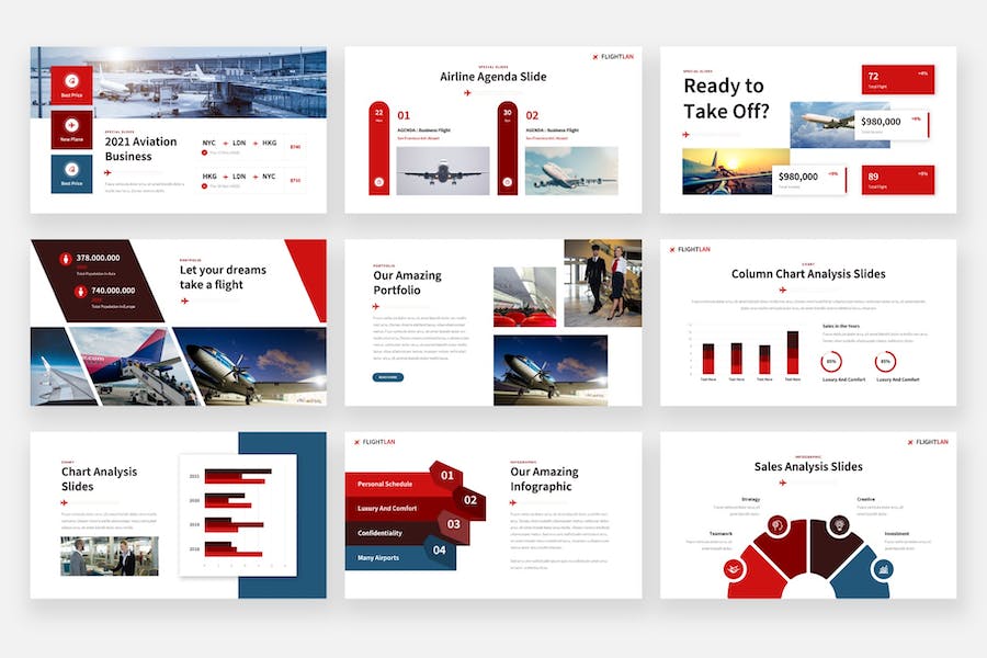 航空公司宣传介绍PPT模板 - 顶尖PPT