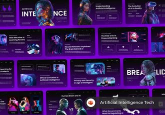 AI科技人工智能技术PPT模板 - 顶尖PPT