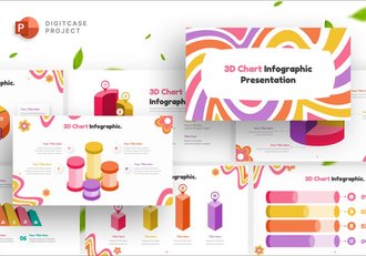 彩色3D立体数据图形PPT模板 - 顶尖PPT