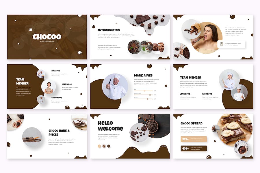 巧克力甜品食品品牌宣传Keynote模板 - 顶尖PPT