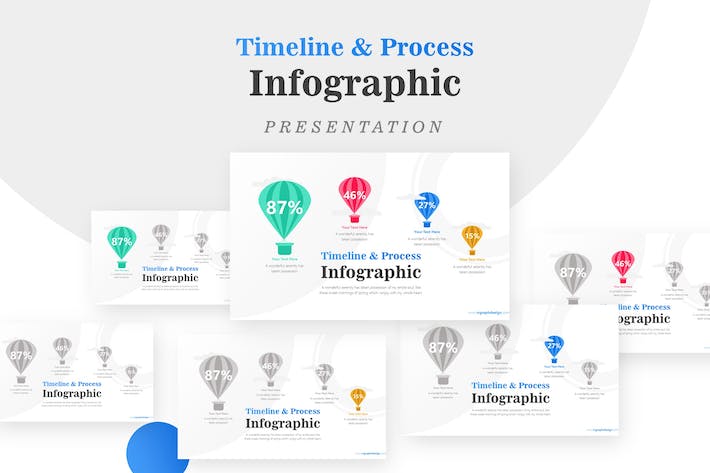 四个热气球要点信息展示PPT图形模板 - 顶尖PPT