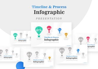 四个热气球要点信息展示PPT图形模板 - 顶尖PPT
