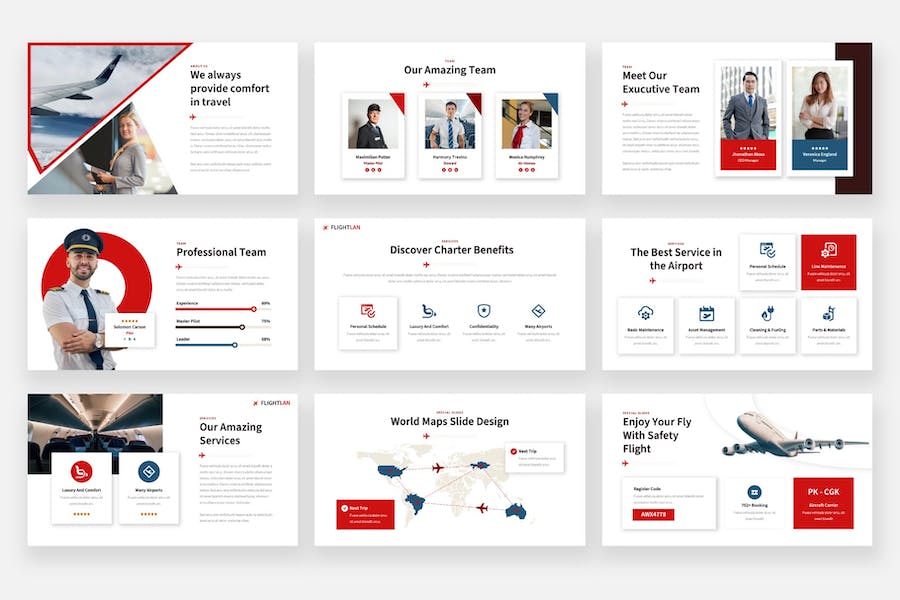 航空公司宣传介绍PPT模板 - 顶尖PPT