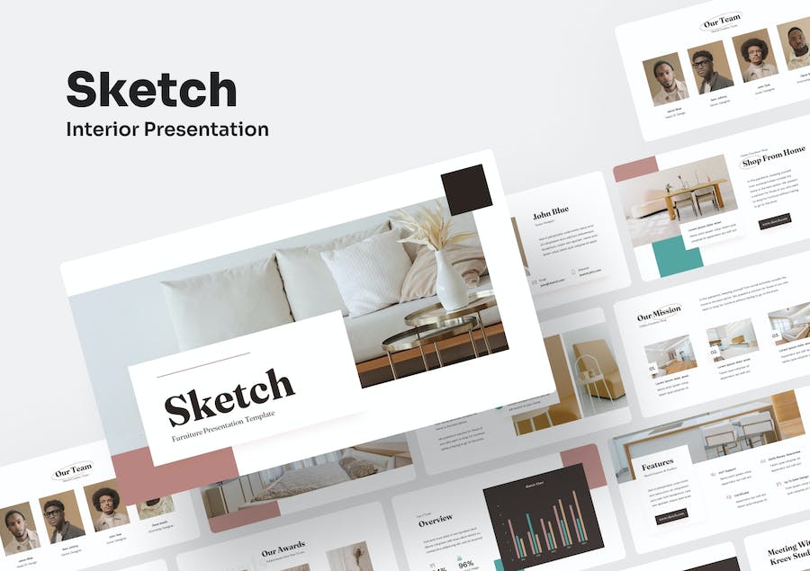 室内设计装修装饰方案展示PPT模板 - 顶尖PPT