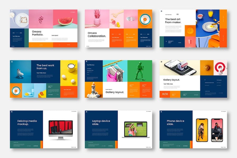 多彩创意商务企业品牌形象推广Keynote模板 - 顶尖PPT