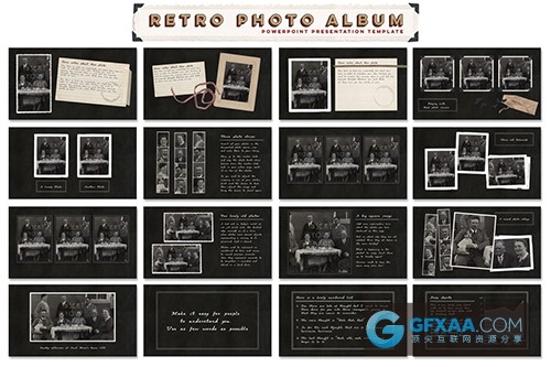 复古的相册照片展示PPT模板 - 顶尖PPT