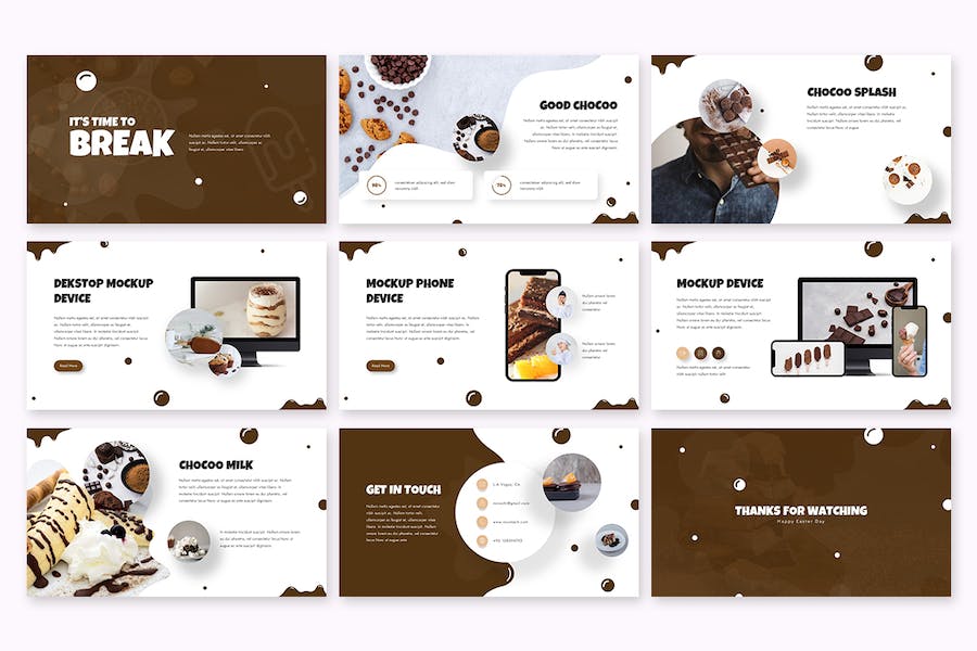 巧克力甜品食品品牌宣传Keynote模板 - 顶尖PPT