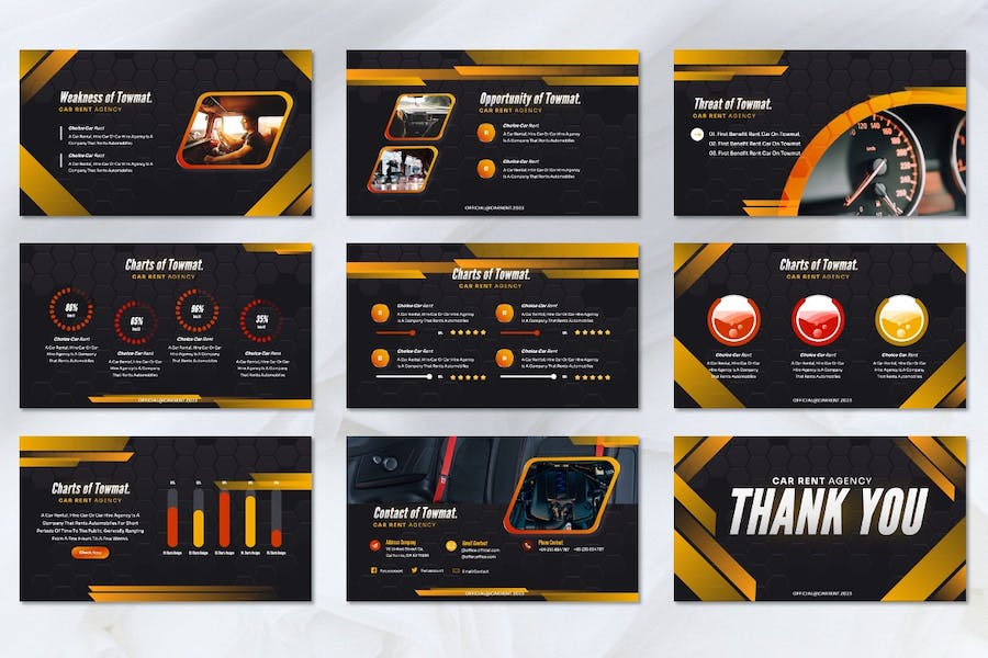 汽车租赁公司PPT模板 - 顶尖PPT