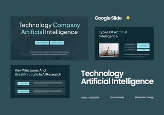 暗青色人工智能演示PPT模板 - 顶尖PPT