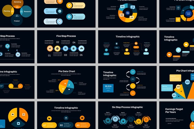 圆形结构信息可视化展示PPT模板 - 顶尖PPT