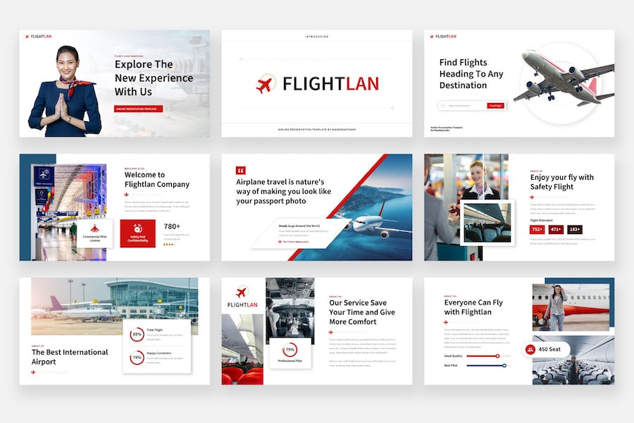 航空公司宣传介绍PPT模板 - 顶尖PPT
