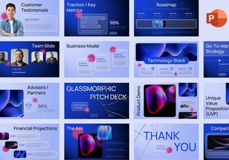 玻璃质感团队产品展示PPT模板 - 顶尖PPT