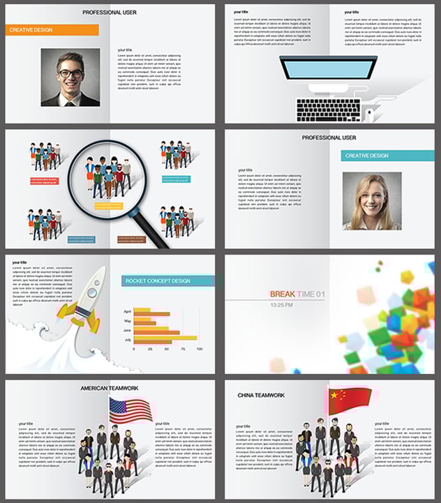 商业人物插画图形keynote模板 - 顶尖PPT