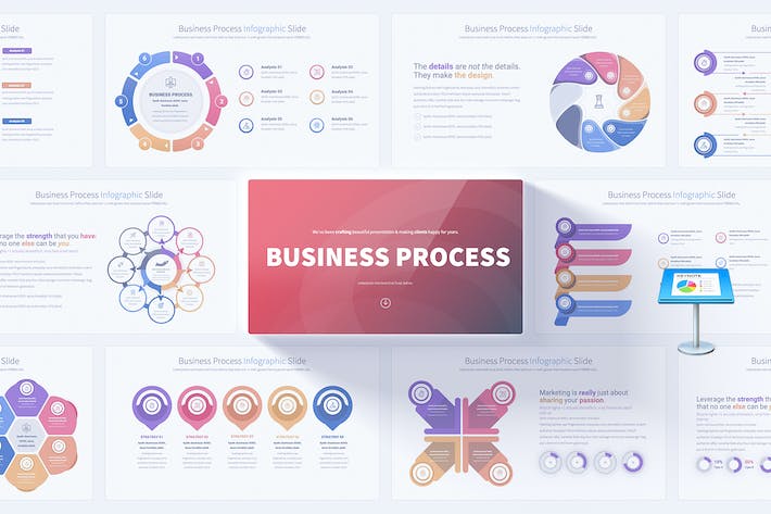 业务流程信息图形keynote模板 - 顶尖PPT