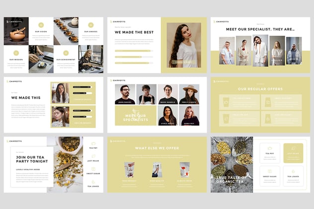 有机茶店茶室品牌推广招商合作展示keynote模板 - 顶尖PPT