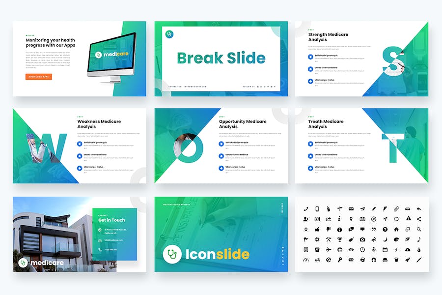 医疗保险主题keynote模板 - 顶尖PPT