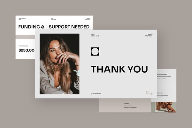 极简主义品牌提案PPT模板 - 顶尖PPT