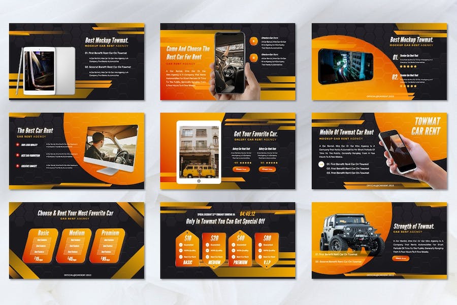 汽车租赁公司PPT模板 - 顶尖PPT