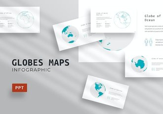 圆球状世界地图PPT模板 - 顶尖PPT